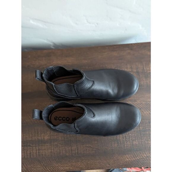 Ecco Women's Track 25 Chelsea Black Leather Boots - Size 40 - 9/9.5 - Picture 5 of 10